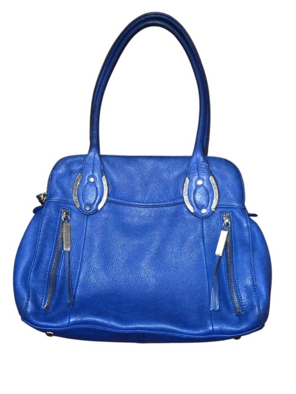B. Makowsky Genuine Leather Bag Blue Shoulder Bag
